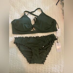 Dark green bikini